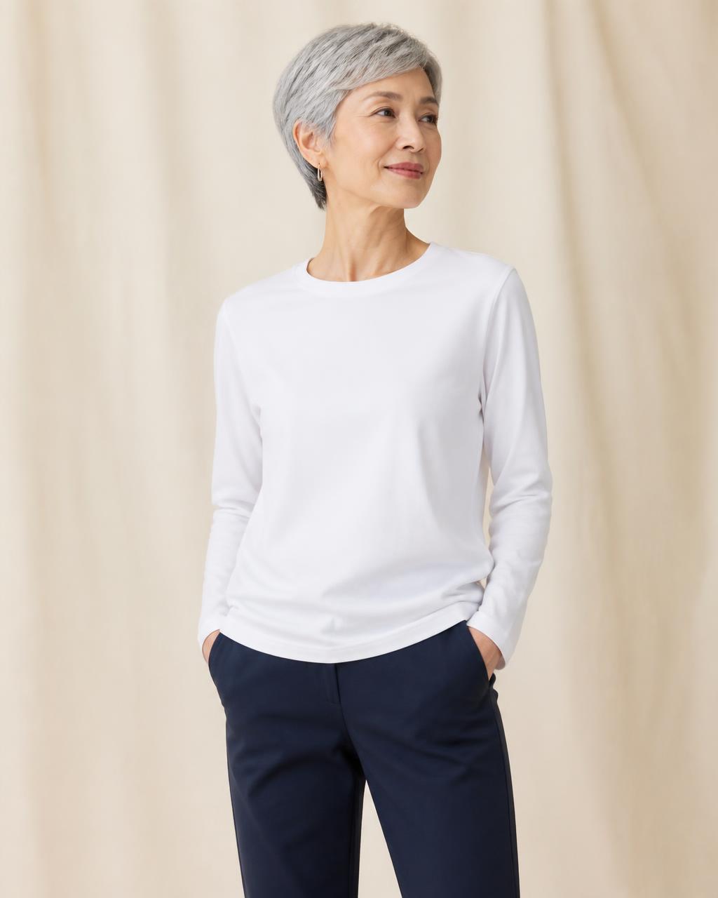 Long Sleeve Top in White