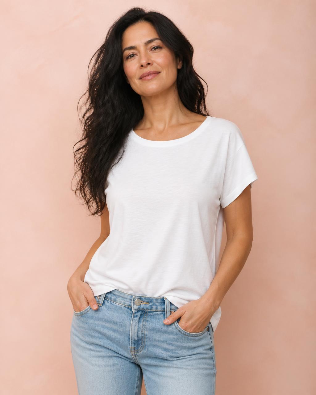 Relaxed Cotton Tee in White
