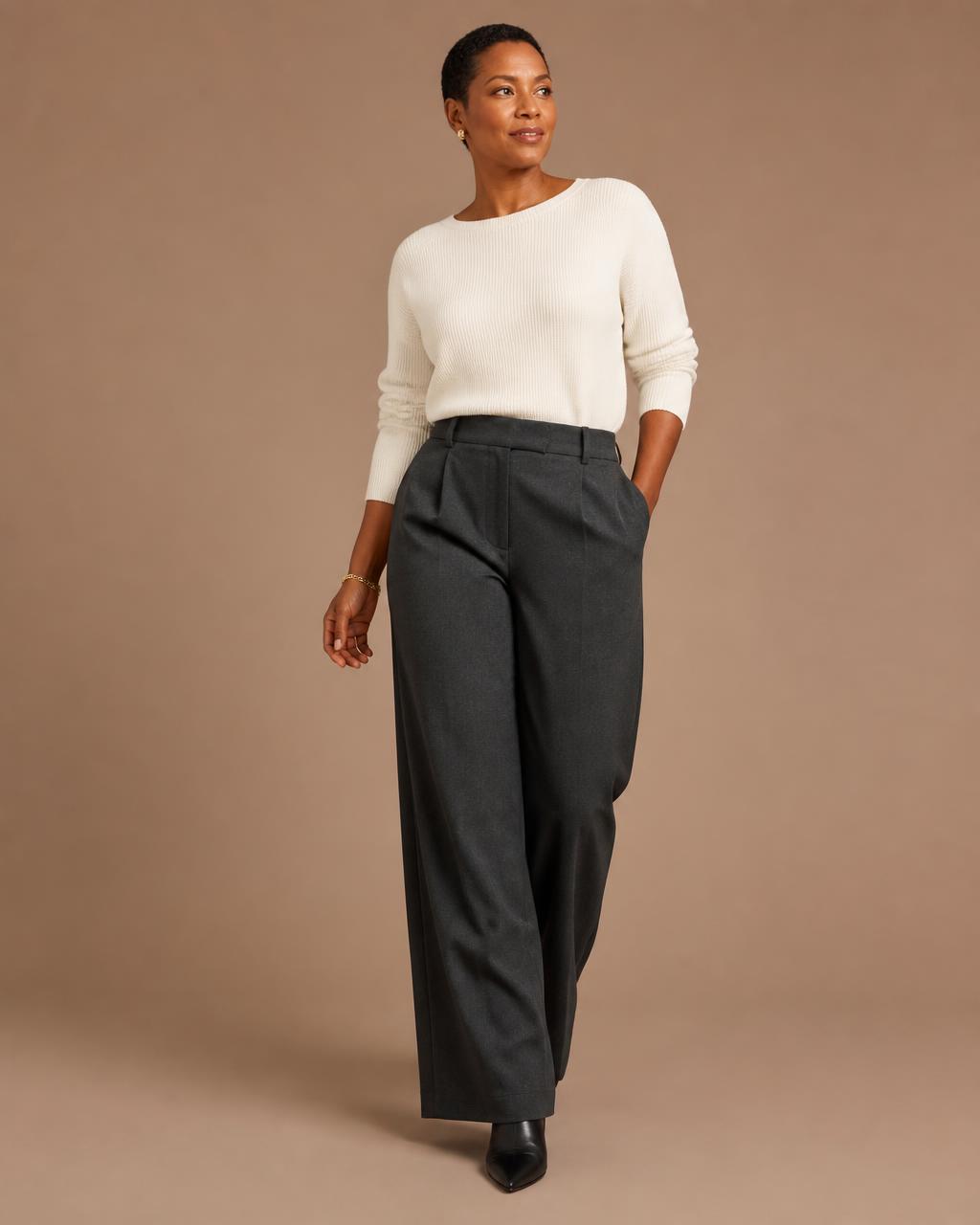Wide Leg Pants in Charcoal